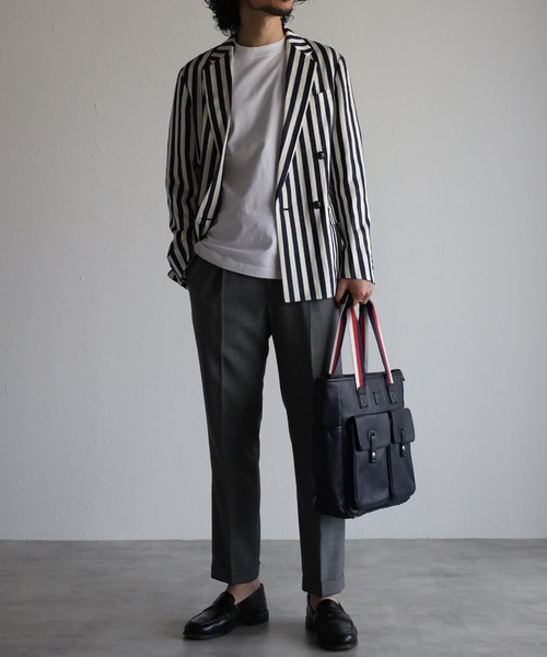 GUSCIO UOMO（グッシオ ウォーモ）の「【グッシオ ウォーモ】　PUレザー　トリコロールハンドルトートバッグ　　ビジネス　通勤通学　革付属（トートバッグ・メンズ・ブラック/ネイビー/ブラウン/カーキ・FREE）」の9枚目の写真