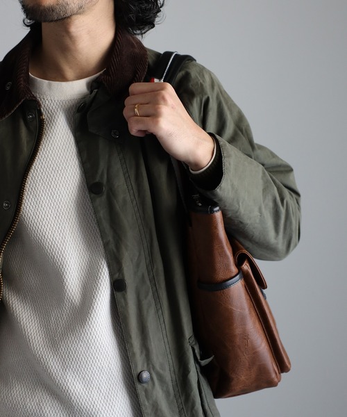 GUSCIO UOMO（グッシオ ウォーモ）の「【グッシオ ウォーモ】　PUレザー　トリコロールハンドルトートバッグ　　ビジネス　通勤通学　革付属（トートバッグ・メンズ・ブラック/ネイビー/ブラウン/カーキ・FREE）」の18枚目の写真