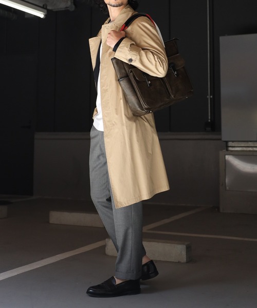 GUSCIO UOMO（グッシオ ウォーモ）の「【グッシオ ウォーモ】　PUレザー　トリコロールハンドルトートバッグ　　ビジネス　通勤通学　革付属（トートバッグ・メンズ・ブラック/ネイビー/ブラウン/カーキ・FREE）」の22枚目の写真