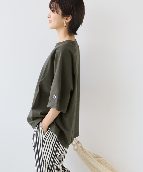 Champion（チャンピオン）の「別注【CHAMPION】*RELUME USA RELAX FIT SMU：Tシャツ（Tシャツ/カットソー・レディース・ホワイト/サックスブルー/ピンク/ブラック系その他・LARGE）」の9枚目の写真