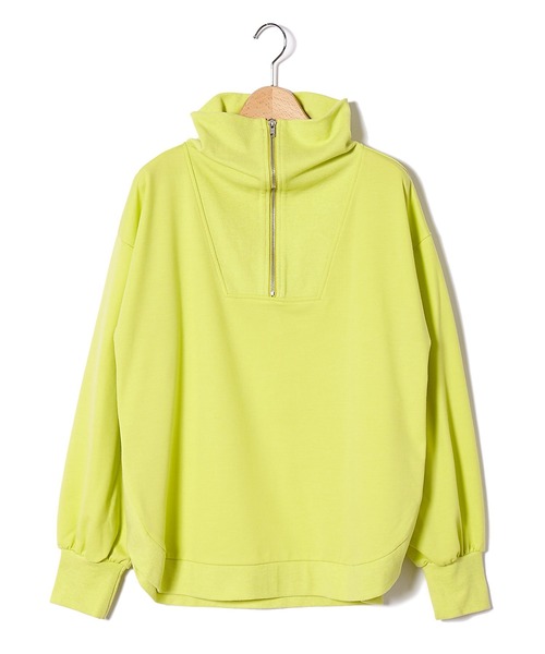 AS KNOW AS PINKY（アズノゥアズピンキー）の「ぐるっとリブハーフジップなプルオーバー（スウェット・レディース・ライトブルー/ブラック/ライム/杢グレー・FREE）」の14枚目の写真