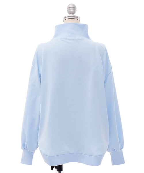 AS KNOW AS PINKY（アズノゥアズピンキー）の「ぐるっとリブハーフジップなプルオーバー（スウェット・レディース・ライトブルー/ブラック/ライム/杢グレー・FREE）」の22枚目の写真