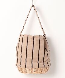 Samansa Mos2 | ストライプ底カゴバッグ(かごバッグ)