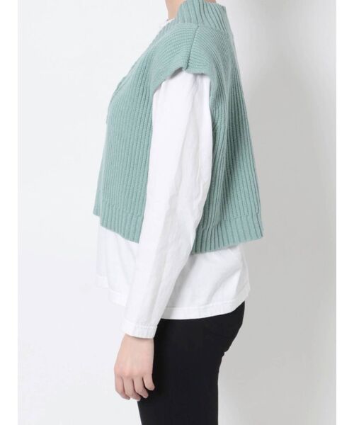 EMODA（エモダ）の「ワイドショートニットベスト（ベスト・レディース・ホワイト/ブラック/ブルー・FREE）」の19枚目の写真