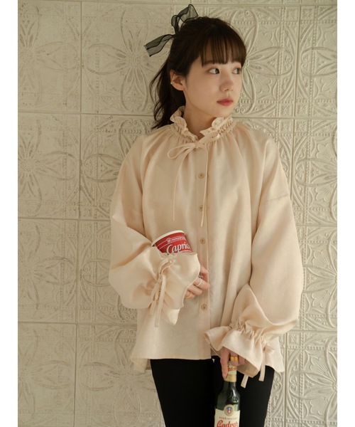 JUMELLE(ジュメロ)の「ジャガードブラウス(シャツ/ブラウス・レディース・ベージュ・FREE)」の9枚目の写真