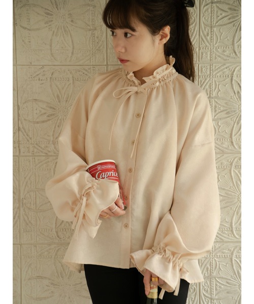 JUMELLE(ジュメロ)の「ジャガードブラウス(シャツ/ブラウス・レディース・ベージュ・FREE)」の8枚目の写真