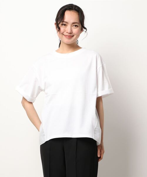 KOBE LETTUCE(コウベレタス)の「バックフリルドッキングTシャツ(Tシャツ/カットソー・レディース・ピンクベージュ/オフホワイト/ブラック・FREE)」の9枚目の写真