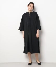 リネンタッチキーネックワンピース