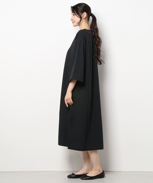 STYLEBLOCK（スタイルブロック）の「リネンタッチキーネックワンピース（ワンピース・レディース・マスタード/ブラウン系その他/ホワイト系その他/ブラック・M）」の9枚目の写真