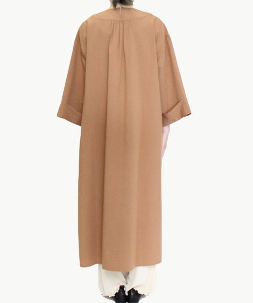 STYLEBLOCK（スタイルブロック）の「リネンタッチキーネックワンピース（ワンピース・レディース・マスタード/ブラウン系その他/ホワイト系その他/ブラック・M）」の7枚目の写真