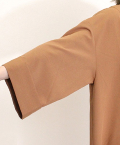 STYLEBLOCK（スタイルブロック）の「リネンタッチキーネックワンピース（ワンピース・レディース・マスタード/ブラウン系その他/ホワイト系その他/ブラック・M）」の8枚目の写真