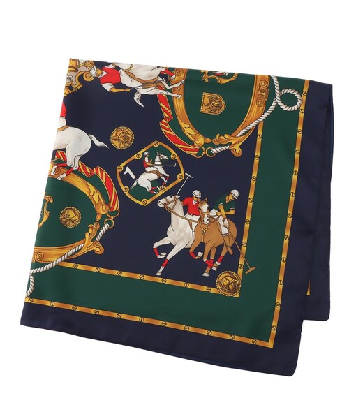 OPAQUE.CLIP（オペークドットクリップ）の「◆ヴィンテージ風ポリエステル大判スカーフ（バンダナ/スカーフ・レディース・ホワイト系5/ベージュ系その他5/ネイビー系2・00）」の9枚目の写真