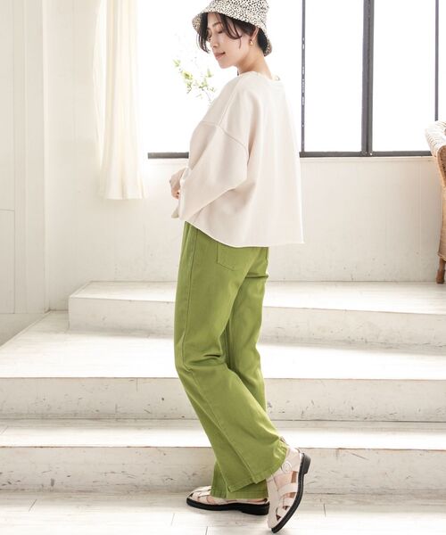 RETRO GIRL(レトロガール)の「カットオフロゴショートトレーナー(Tシャツ/カットソー・レディース・グリーン/オフホワイト/オレンジ/ライトグレー・FREE)」の6枚目の写真