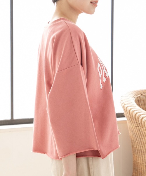 RETRO GIRL(レトロガール)の「カットオフロゴショートトレーナー(Tシャツ/カットソー・レディース・グリーン/オフホワイト/オレンジ/ライトグレー・FREE)」の18枚目の写真