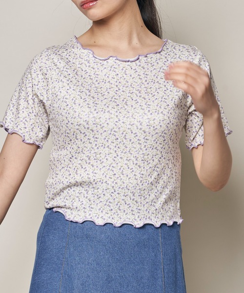 Clice de Paris（クリシェドゥパリス）の「お花のメローTEE（Tシャツ/カットソー・レディース・パープル/ブルー・ONESIZE）」の17枚目の写真