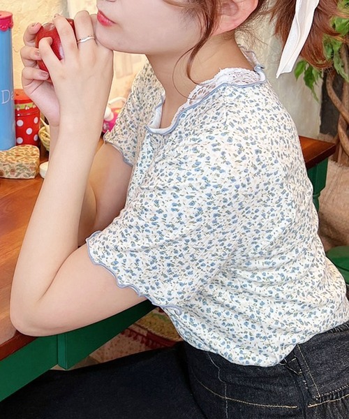 Clice de Paris（クリシェドゥパリス）の「お花のメローTEE（Tシャツ/カットソー・レディース・パープル/ブルー・ONESIZE）」の20枚目の写真