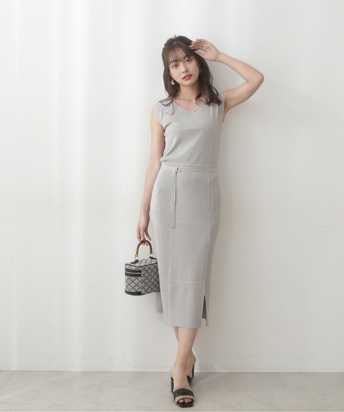 PROPORTION BODY DRESSING（プロポーションボディドレッシング）の「サイドリブニットセットアップ / 1212140904（ワンピース・レディース・ボルドー/カーキ/ブルー系その他・SMALL/MEDIUM）」の4枚目の写真