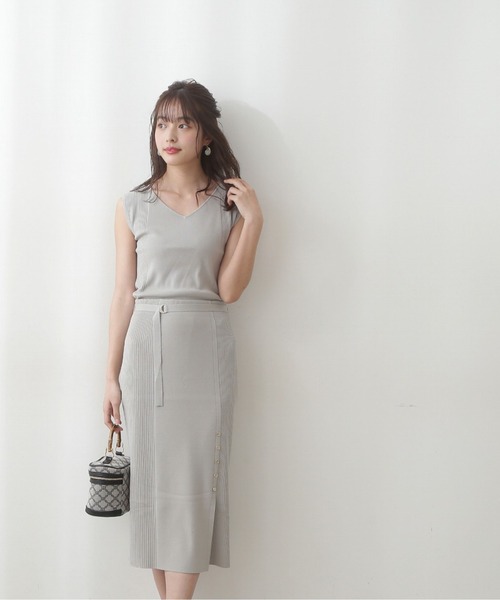 PROPORTION BODY DRESSING（プロポーションボディドレッシング）の「サイドリブニットセットアップ / 1212140904（ワンピース・レディース・ボルドー/カーキ/ブルー系その他・SMALL/MEDIUM）」の6枚目の写真