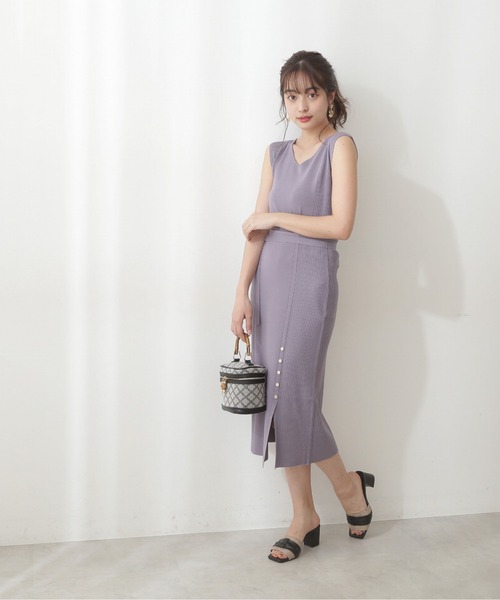 PROPORTION BODY DRESSING（プロポーションボディドレッシング）の「サイドリブニットセットアップ / 1212140904（ワンピース・レディース・ボルドー/カーキ/ブルー系その他・SMALL/MEDIUM）」の9枚目の写真