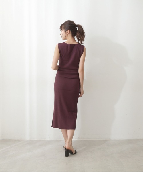 PROPORTION BODY DRESSING（プロポーションボディドレッシング）の「サイドリブニットセットアップ / 1212140904（ワンピース・レディース・ボルドー/カーキ/ブルー系その他・SMALL/MEDIUM）」の10枚目の写真
