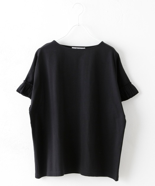 PUAL CE CIN(ピュアルセシン)の「【WEB限定】汗に負けない!フリル袖Tシャツ(Tシャツ/カットソー・レディース・ホワイト/ブラック/グレー/サックスブルー・FREE)」の13枚目の写真