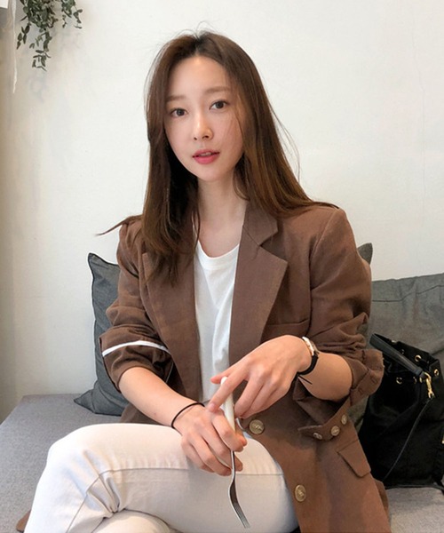 Doula Doula(ドゥーラドゥーラ)の「リネンライクテーラードジャケット(テーラードジャケット・レディース・ベージュ/ブラウン・M/L)」の15枚目の写真