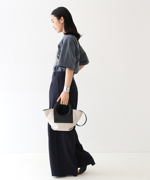 journal standard L'essage（ジャーナルスタンダードレサージュ）の「ピグメントプリントTシャツ（Tシャツ/カットソー・レディース・ホワイト/ネイビー/ピンク・FREE）」の6枚目の写真