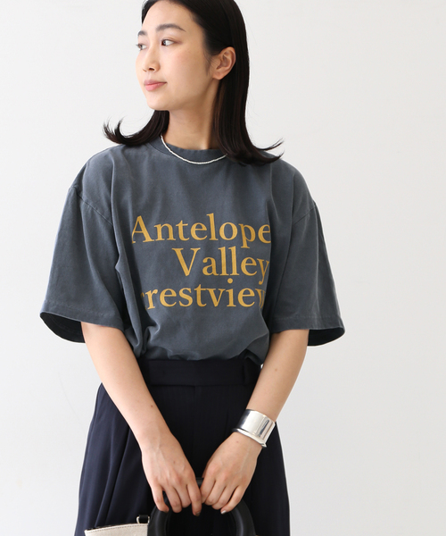 journal standard L'essage（ジャーナルスタンダードレサージュ）の「ピグメントプリントTシャツ（Tシャツ/カットソー・レディース・ホワイト/ネイビー/ピンク・FREE）」の8枚目の写真