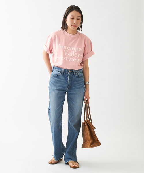 journal standard L'essage（ジャーナルスタンダードレサージュ）の「ピグメントプリントTシャツ（Tシャツ/カットソー・レディース・ホワイト/ネイビー/ピンク・FREE）」の10枚目の写真