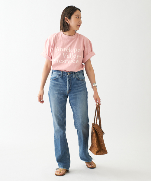 journal standard L'essage（ジャーナルスタンダードレサージュ）の「ピグメントプリントTシャツ（Tシャツ/カットソー・レディース・ホワイト/ネイビー/ピンク・FREE）」の11枚目の写真