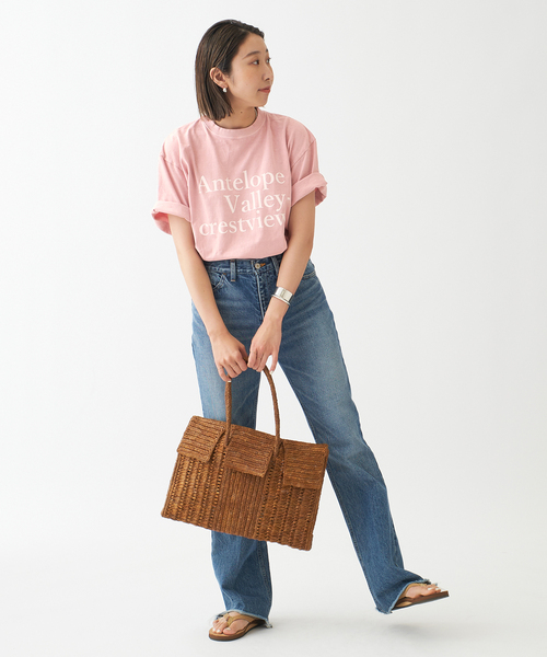 journal standard L'essage（ジャーナルスタンダードレサージュ）の「ピグメントプリントTシャツ（Tシャツ/カットソー・レディース・ホワイト/ネイビー/ピンク・FREE）」の12枚目の写真