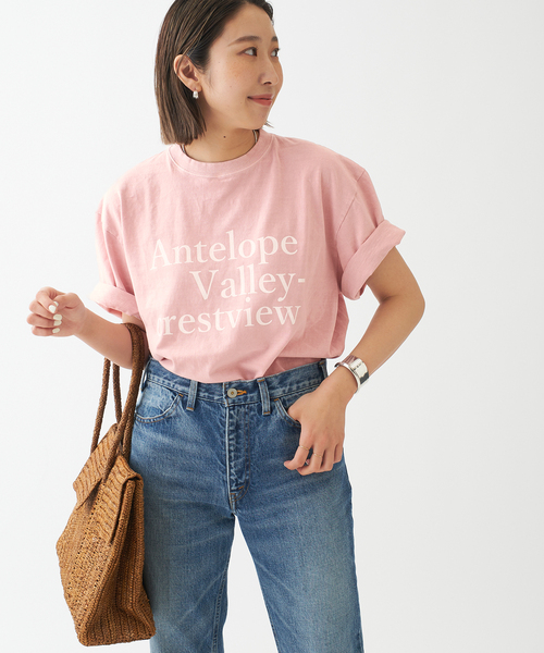 journal standard L'essage（ジャーナルスタンダードレサージュ）の「ピグメントプリントTシャツ（Tシャツ/カットソー・レディース・ホワイト/ネイビー/ピンク・FREE）」の15枚目の写真