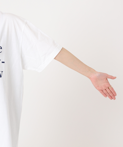 journal standard L'essage（ジャーナルスタンダードレサージュ）の「ピグメントプリントTシャツ（Tシャツ/カットソー・レディース・ホワイト/ネイビー/ピンク・FREE）」の20枚目の写真