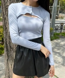 ショートカーデセットトップス