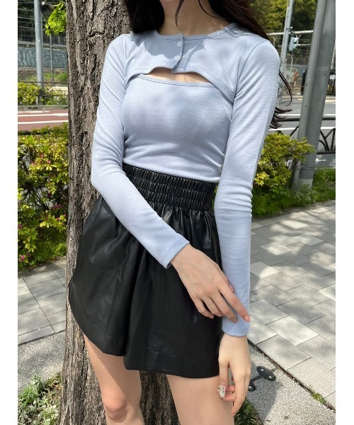 WC(ダブル シー)の「ショートカーデセットトップス(Tシャツ/カットソー・レディース・ホワイト/ブラック/サックスブルー・FREE)」の16枚目の写真