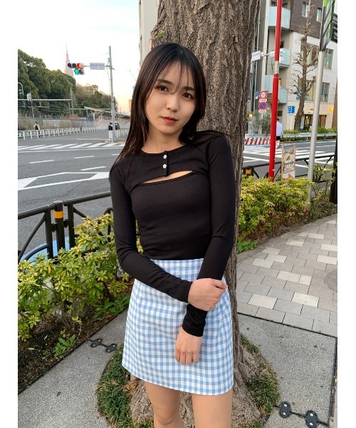 WC(ダブル シー)の「ショートカーデセットトップス(Tシャツ/カットソー・レディース・ホワイト/ブラック/サックスブルー・FREE)」の4枚目の写真