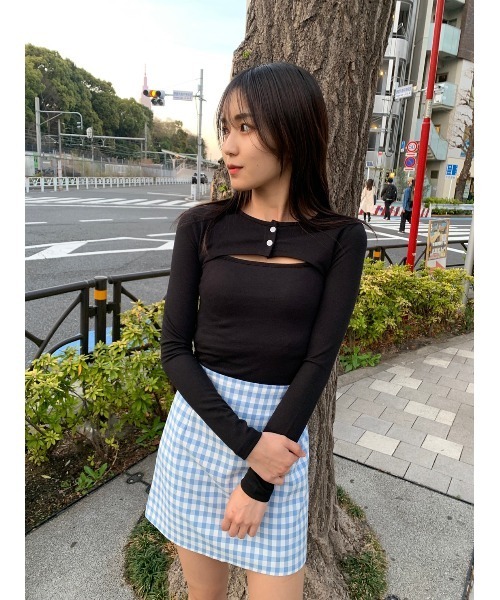 WC(ダブル シー)の「ショートカーデセットトップス(Tシャツ/カットソー・レディース・ホワイト/ブラック/サックスブルー・FREE)」の10枚目の写真