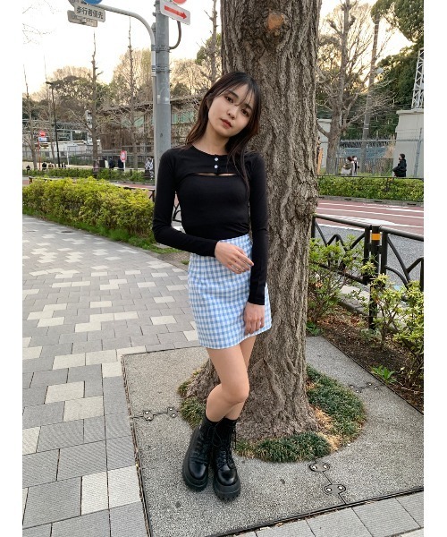 WC(ダブル シー)の「ショートカーデセットトップス(Tシャツ/カットソー・レディース・ホワイト/ブラック/サックスブルー・FREE)」の7枚目の写真