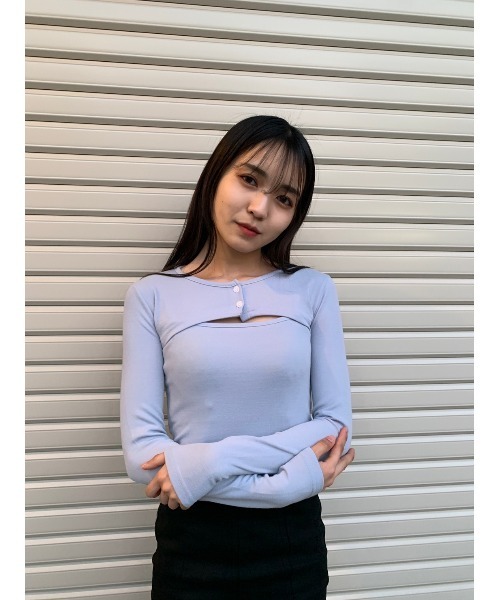 WC(ダブル シー)の「ショートカーデセットトップス(Tシャツ/カットソー・レディース・ホワイト/ブラック/サックスブルー・FREE)」の11枚目の写真
