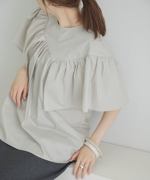 LAATO（ラート）の「BIG FRILL BLOUSE（シャツ/ブラウス・レディース・グレー系その他/ブラック/イエロー・FREE）」の6枚目の写真