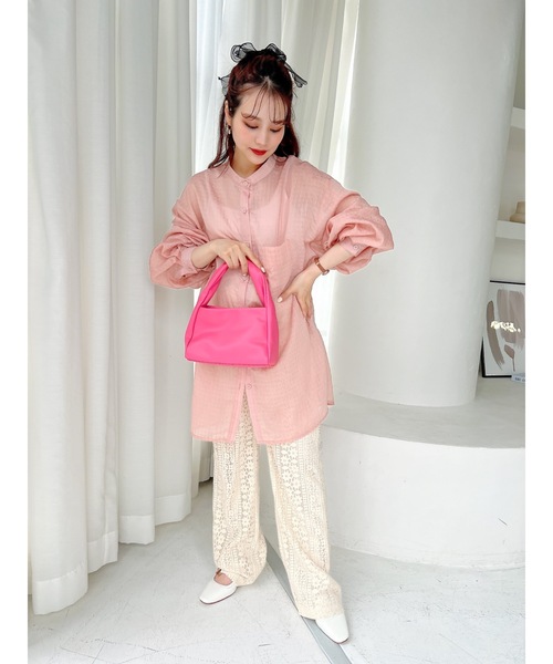 【新品タグ付】jumelle ストライプシアーシャツ　ピンク　ジュメロ ストライプシアーシャツ #ピンク | ALL | JUMELLE