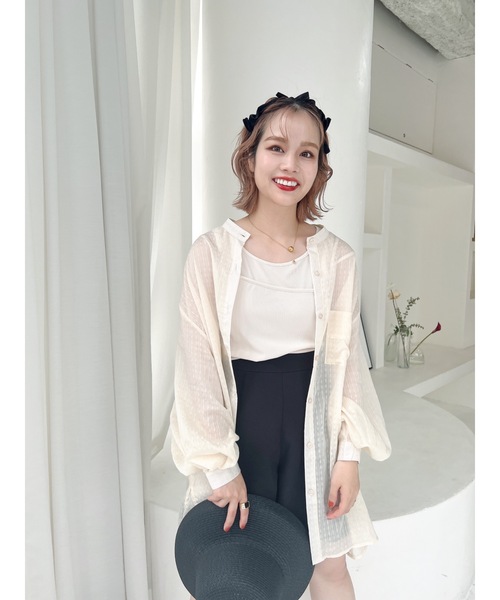 JUMELLE(ジュメロ)の「シースルールーズシャツ(シャツ/ブラウス・レディース・ベージュ/ピンク・FREE)」の20枚目の写真