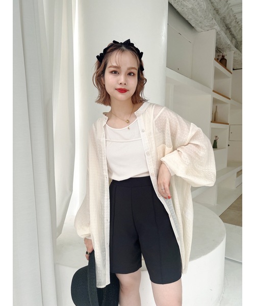 JUMELLE(ジュメロ)の「シースルールーズシャツ(シャツ/ブラウス・レディース・ベージュ/ピンク・FREE)」の22枚目の写真