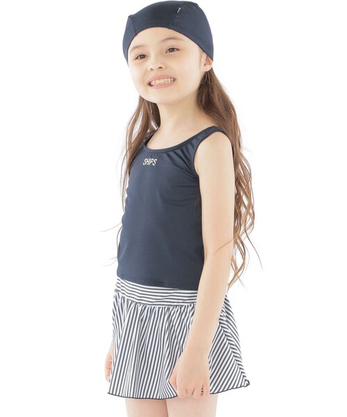 SHIPS（シップス）の「SHIPS KIDS:120～150cm / ストライプ セパレート スイム ウェア（水着・キッズ・ネイビー・120/130/140/150）」の3枚目の写真
