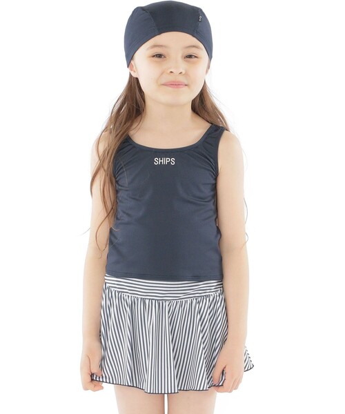 SHIPS（シップス）の「SHIPS KIDS:120～150cm / ストライプ セパレート スイム ウェア（水着・キッズ・ネイビー・120/130/140/150）」の5枚目の写真