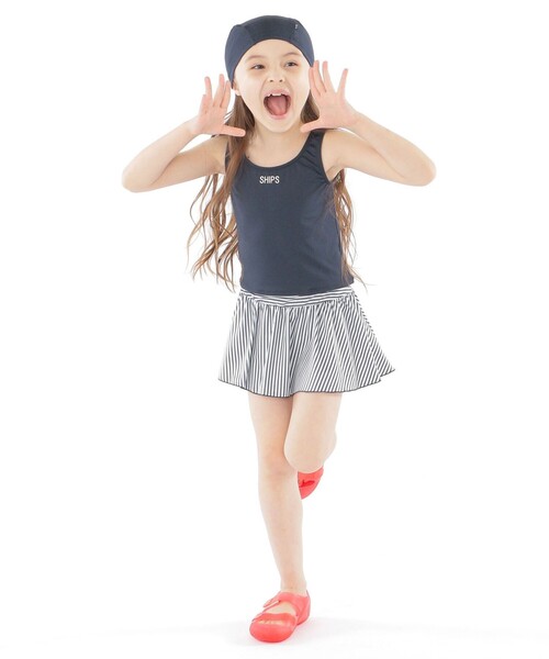 SHIPS（シップス）の「SHIPS KIDS:120～150cm / ストライプ セパレート スイム ウェア（水着・キッズ・ネイビー・120/130/140/150）」の6枚目の写真