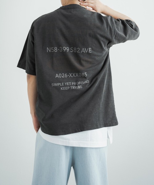 KRIFF MAYER（クリフメイヤー）の「KRIFF MAYER クリフメイヤー オーバーサイズ ヘビーオンスピグメントTシャツ（Tシャツ/カットソー・メンズ・チャコールグレー/ベージュ/ネイビー/オフホワイト/サックスブルー/グリーン/チャコール/ホワイト系/ホワイト系1・L/XL/M）」の5枚目の写真