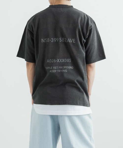 KRIFF MAYER（クリフメイヤー）の「KRIFF MAYER クリフメイヤー オーバーサイズ ヘビーオンスピグメントTシャツ（Tシャツ/カットソー・メンズ・チャコールグレー/ベージュ/ネイビー/オフホワイト/サックスブルー/グリーン/チャコール/ホワイト系/ホワイト系1・L/XL/M）」の13枚目の写真