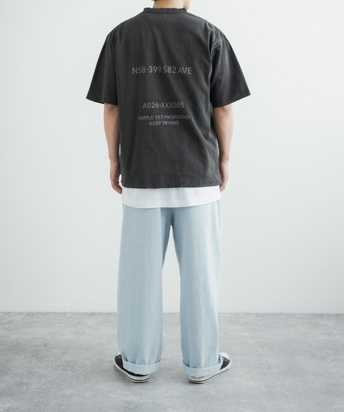 KRIFF MAYER（クリフメイヤー）の「KRIFF MAYER クリフメイヤー オーバーサイズ ヘビーオンスピグメントTシャツ（Tシャツ/カットソー・メンズ・チャコールグレー/ベージュ/ネイビー/オフホワイト/サックスブルー/グリーン/チャコール/ホワイト系/ホワイト系1・L/XL/M）」の15枚目の写真