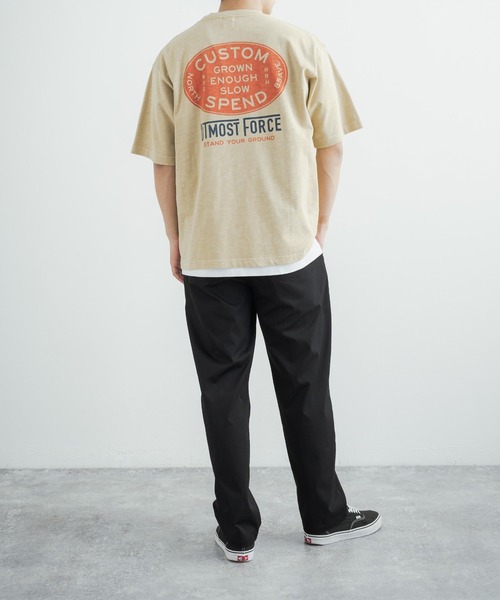 KRIFF MAYER（クリフメイヤー）の「KRIFF MAYER クリフメイヤー オーバーサイズ ヘビーオンスピグメントTシャツ（Tシャツ/カットソー・メンズ・チャコールグレー/ベージュ/ネイビー/オフホワイト/サックスブルー/グリーン/チャコール/ホワイト系/ホワイト系1・L/XL/M）」の18枚目の写真